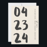 Retro Typografie Vintage B&W Nummer Foto Qr Code Save The Date<br><div class="desc">Typografie Einfaches künstlerisches Foto Qr Code</div>