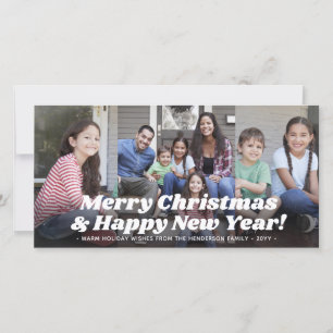 Retro Typografie Weihnachten & Neue Jahre Vier Fot