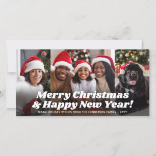 Retro-Typografie Weihnachten & Neujahr Vier Fotos