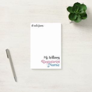 Retro Typografy Registered Nurse Notes Post-it Klebezettel