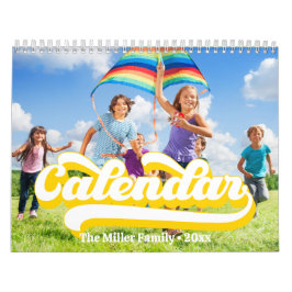 Retro Typografy Style Text, Bearbeitbares benutzer Kalender