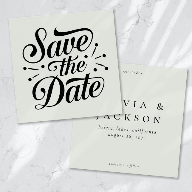 Retro Typografy Wedding Save The Date (Von Creator hochgeladen)