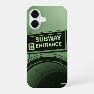 Retro-U-Bahn-Schild iPhone 16 Hülle