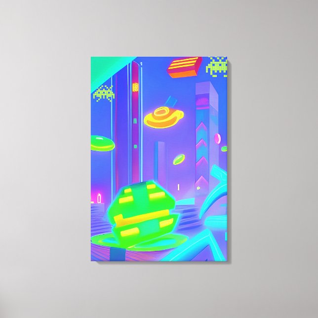 Retro überfiel Futurismus Leinwanddruck (Vorderseite)