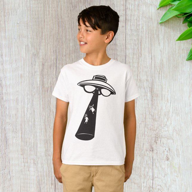 Retro UFO Abduction Graphic Alien SciFi T-Shirt (Von Creator hochgeladen)