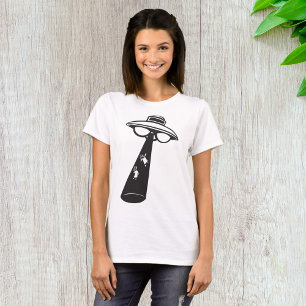 Retro UFO Abduction Graphic Alien SciFi T-Shirt