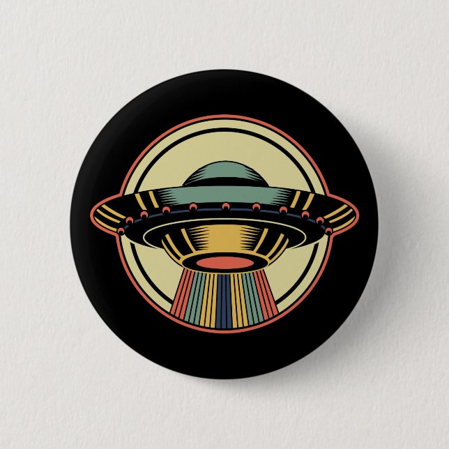 Retro UFO Alien Button (Vorderseite)