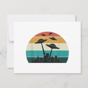 Retro UFO-Angriff Sonnenuntergang - Coole Vintage-