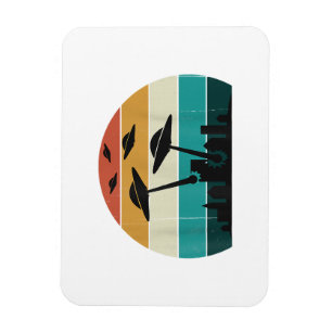 Retro UFO Attack Sunset - Cooler Vintager Flying S Magnet