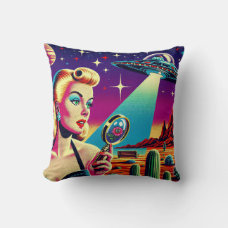 Retro UFO Pin-Up T-Shirt  Kissen