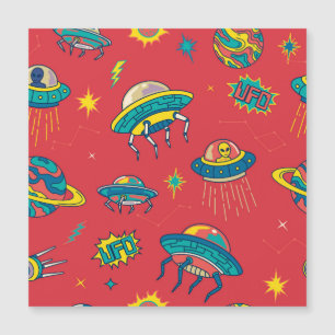Retro UFO Space Invaders Magnetkarte