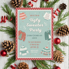 Retro Ugly Sweater Party Urlaub Einladung