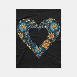 Retro Ukrainian Style Floral Pattern Ukraine Heart Fleecedecke