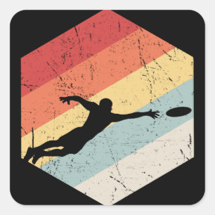 Retro Ultimate Frisbee Sport Vintage Quadratischer Aufkleber