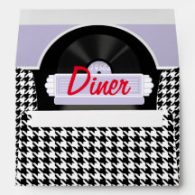Retro-Umschlag 1950er Diner Black & White