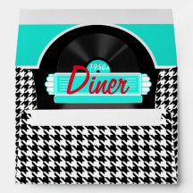 Retro-Umschlag 1950er Diner Black & White