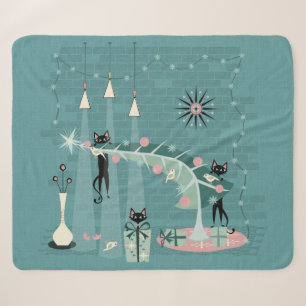 Retro Unartige Kitty Weihnachten ©studioxtine Sherpadecke