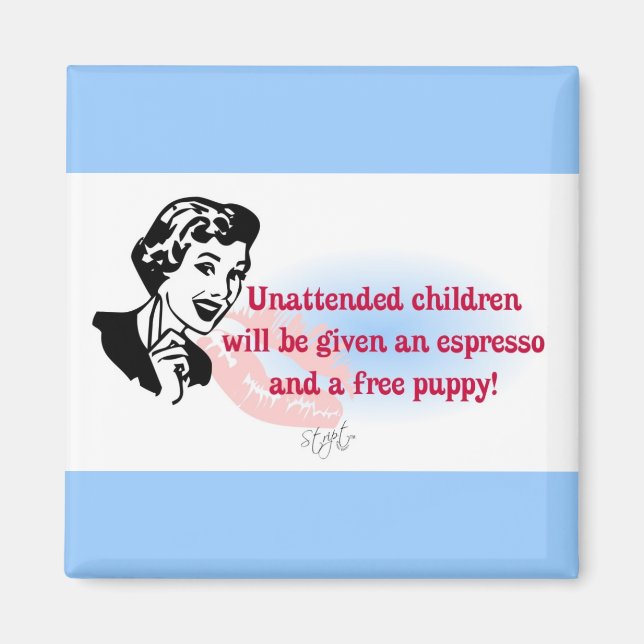 RETRO UNBEACHTETE KINDER MAGNET (Vorne)