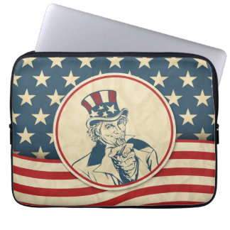 Retro Uncle Sam Rustic Americana Laptopschutzhülle