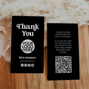 Retro und Boho Branding Vielen Dank Packkarte Visitenkarte