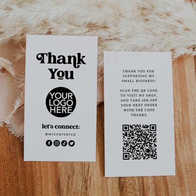 Retro und Boho | Branding Vielen Dank Packkarte Visitenkarte (A retro and boho branding thank you packing card that is perfect for your small business)