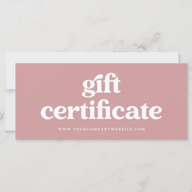 Retro und Boho Dusty Rose | Geschenkgutschein (Vorderseite)