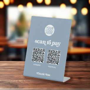 Retro und Boho Zwei Möglichkeiten, Scannable QR Sockelschild