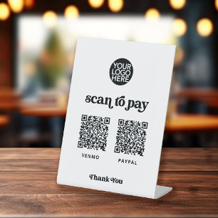 Retro und Boho Zwei Möglichkeiten, Scannable QR Sockelschild