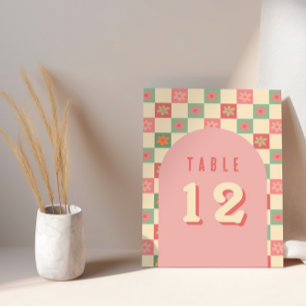 Retro- und Groovy-Vintage-Hochzeitstischnummern