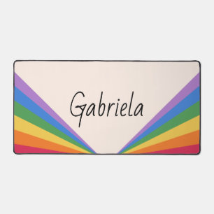 Retro- und minimalistischer Regenbogen-Typografie Schreibtischunterlage