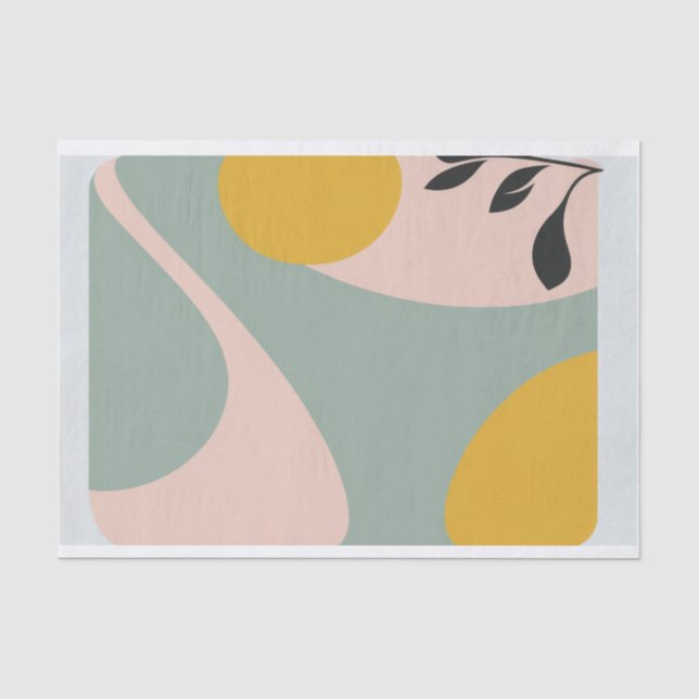 Retro und modernes Design pastellfarbenes Gewebe Seidenpapier (Vorderseite)