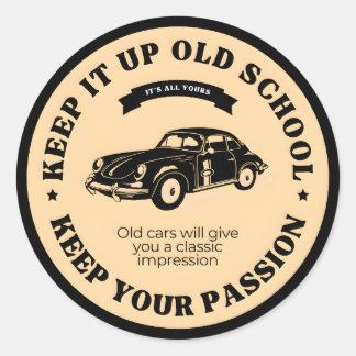 Retro- und Oldtimer Runder Aufkleber