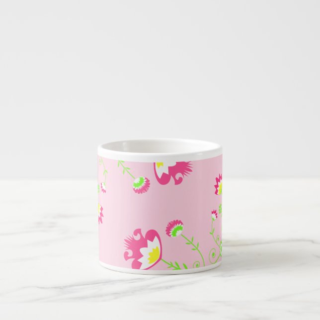 Retro- und trendige Blume Espressotasse (Vorderseite)