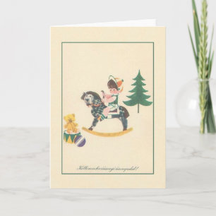 Retro ungarische Weihnachtskarte Feiertagskarte