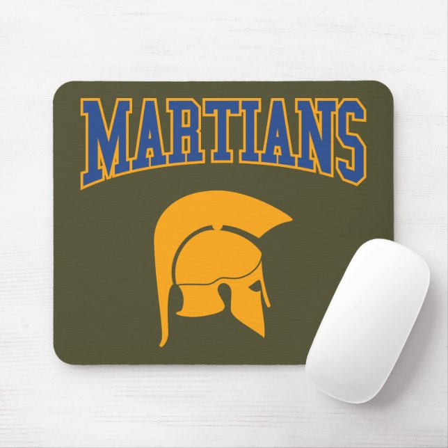 Retro Uni Blue Orange Martians Sport Mousepad (Mit Mouse)