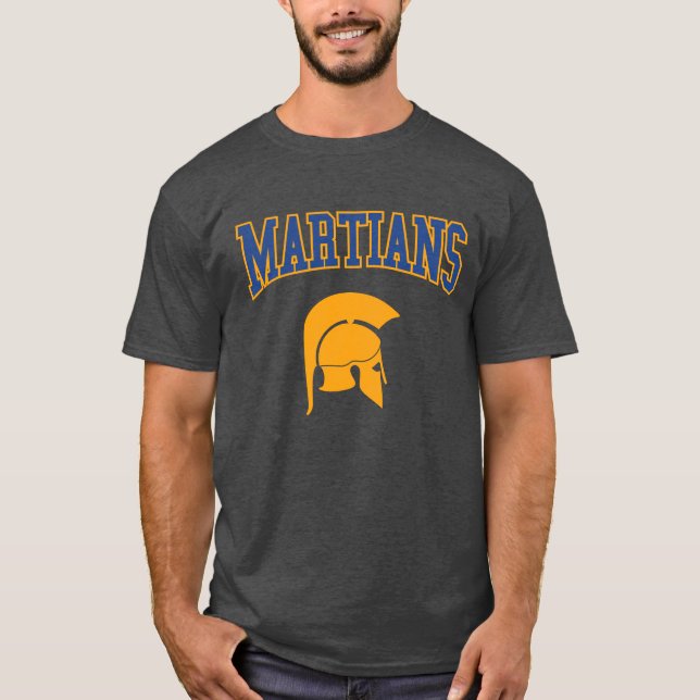 Retro Uni Blue Orange Martians Sport T-Shirt (Vorderseite)