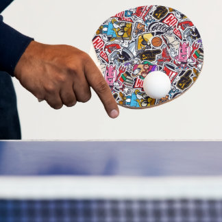 Retro Uni Vibes Ping Pong Paddle Tischtennis Schläger