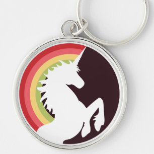 Retro Unicorn und Rainbow-Schlüsselanhänger der  Schlüsselanhänger