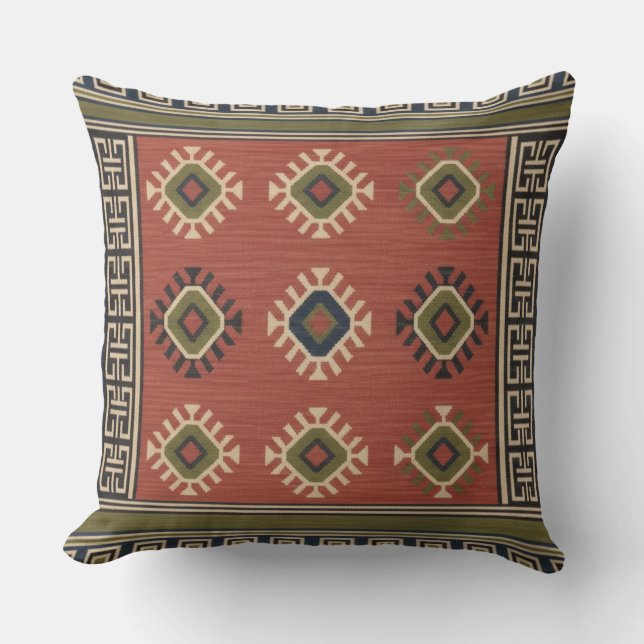  Retro unique oriental pattern geometric motifs Kissen (Vorderseite)