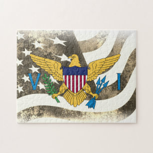Retro United Staaten and Jungfrau Islands Flag USV