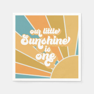 Retro Unser kleiner Sonnenschein Junge erster Gebu Serviette