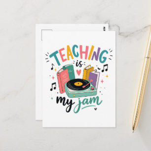 Retro-Unterricht Ist Mein Ding Vinyl-Schallplatte Postkarte