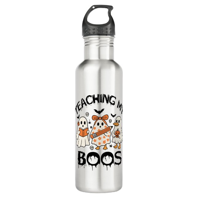 Retro-Unterricht meinen Vorgesetzten Halloween Edelstahlflasche (Vorderseite)