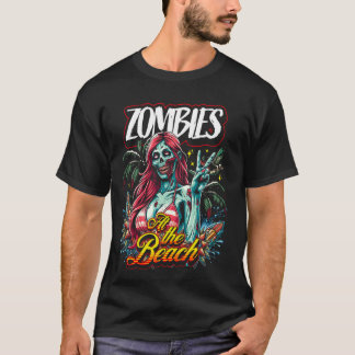 Retro Untoter Horror - Zombie macht Piece-Zeichen T-Shirt