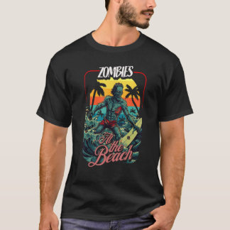 Retro Untoter Horror Zombies am Strand Sun Pa T-Shirt