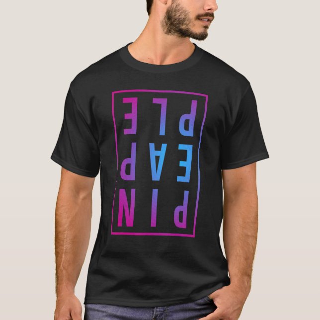 Retro Upside Down Ananas Swinger Pastel Text Gr T-Shirt (Vorderseite)