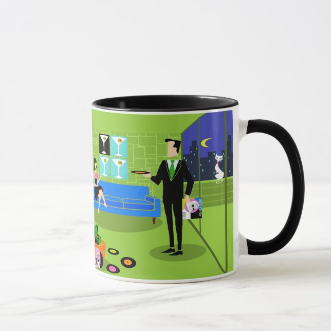 Retro Urban Cartoon Couple Tasse (Rechts)