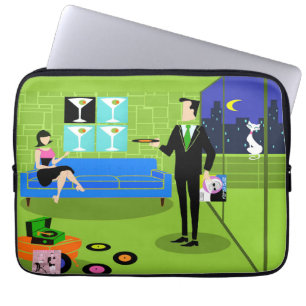 Retro-Urban-Cartoon-Paar-Computer-Tasche Laptopschutzhülle