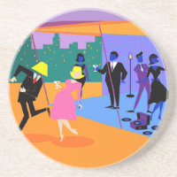 Retro Urban Dach Party Sandstone Untersetzer