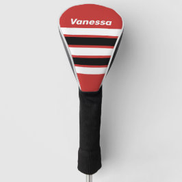 Retro Urban Zebra Across Striping with Name Golf Headcover
